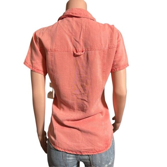 Pulp women's tencel short sleeve button-up shirt M - Picture 4 of 7